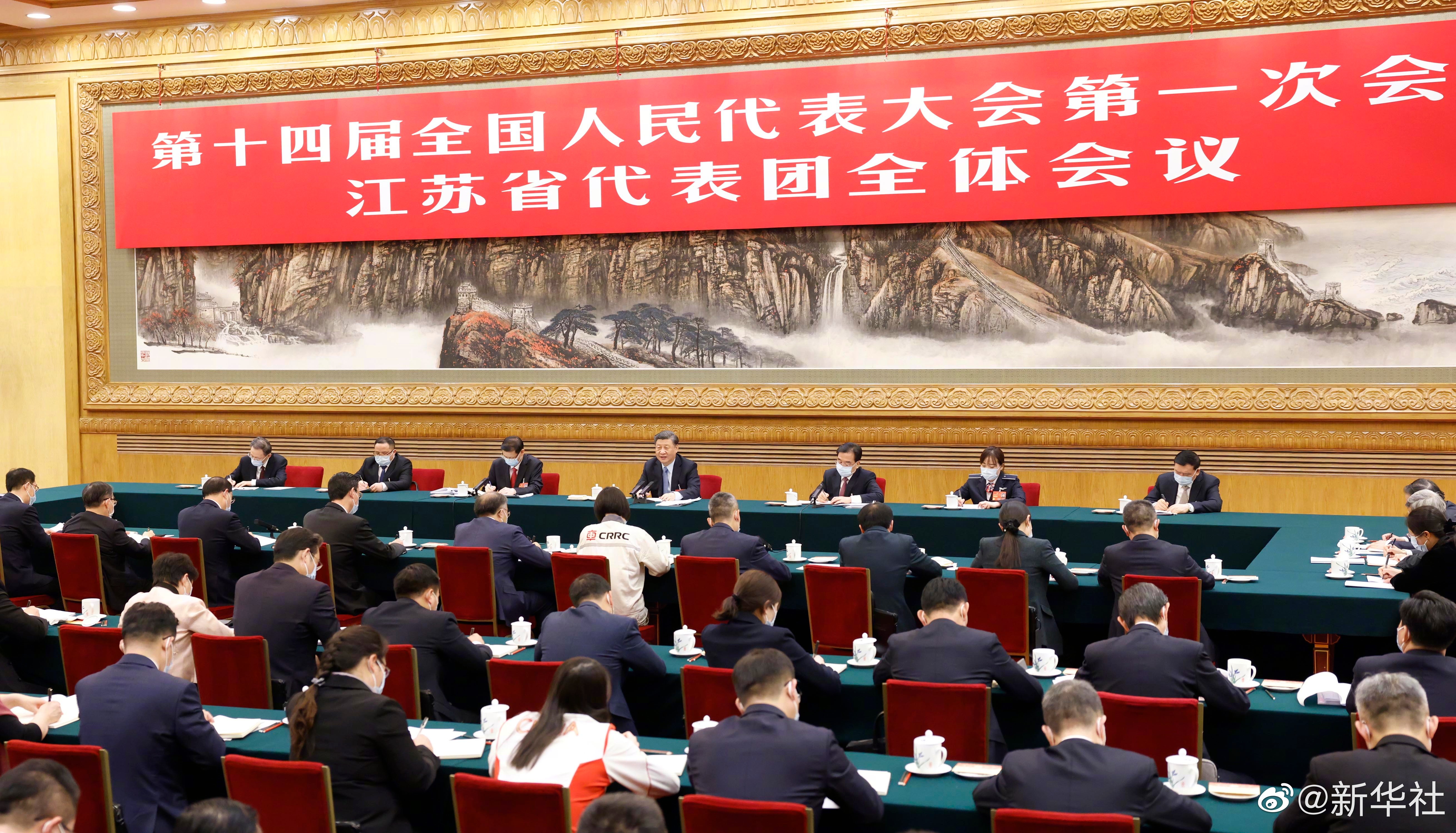 习近平总书记参加江苏代表团审议，现场听取 集团汇报发言，对 五年发展给予充分肯定和殷切期望